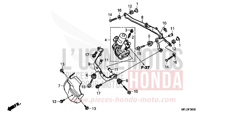 FRONT POWER UNIT (CBR600RA) for CBR600RR ABS GRAPHITE BLACK (NHB01KA) from 2010